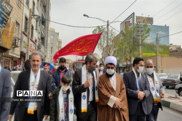 راهپیمایی مهدی یاوران در شهرستان قدس