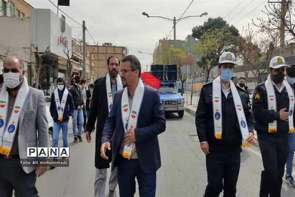 راهپیمایی مهدی یاوران در شهرستان قدس