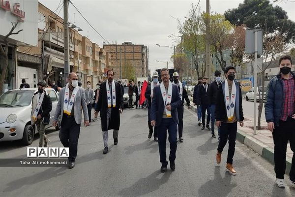 راهپیمایی مهدی یاوران در شهرستان قدس