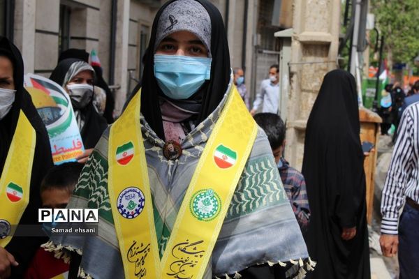 حضور پیشتازان سازمان دانش‌آموزی کهگیلویه و بویراحمد در روز جهانی قدس