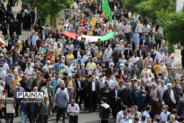 حمایت مردم روزه‌دارشهرستان اسلامشهراز مردم فلسطین در روز جهانی قدس