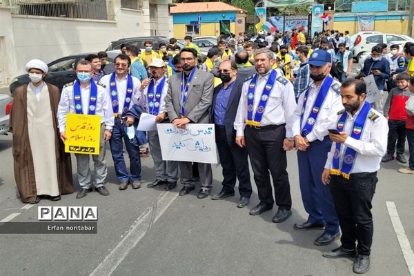 حضور باشکوه دانش‌آموزان پیشتاز تهرانی در راهپیمایی روز قدس