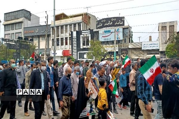 حضور پر شور دانش‌آموزان شهرستان نکا در راهپیمایی روز قدس