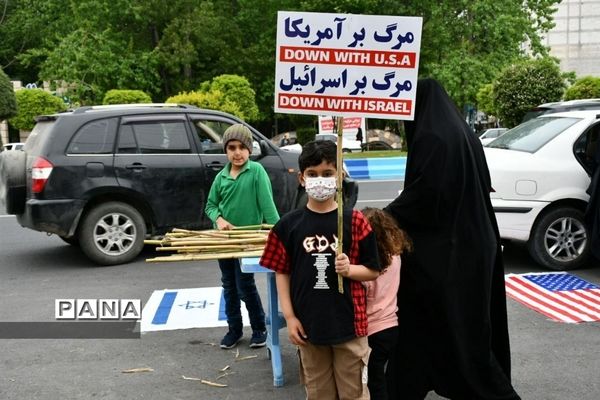 فریاد مرگ بر اسرائیل در محمودآباد طنین انداز شد