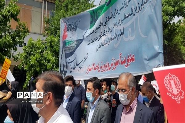 حضور پرشور دانش‌آموزان پیشتاز استان فارس در راهپیمایی روز قدس