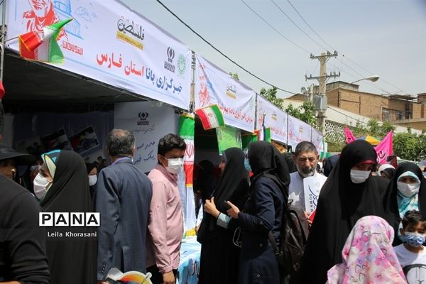 حضور پرشور دانش‌آموزان پیشتاز استان فارس در راهپیمایی روز قدس