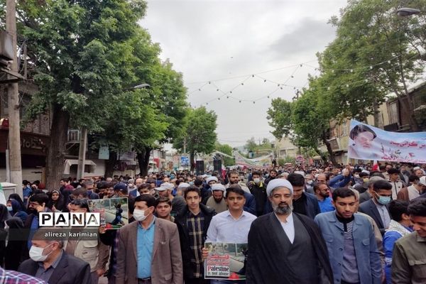 حضور گسترده فرهنگیان و دانش‌آموزان کرمانشاهی در راهپیمایی روز جهانی قدس