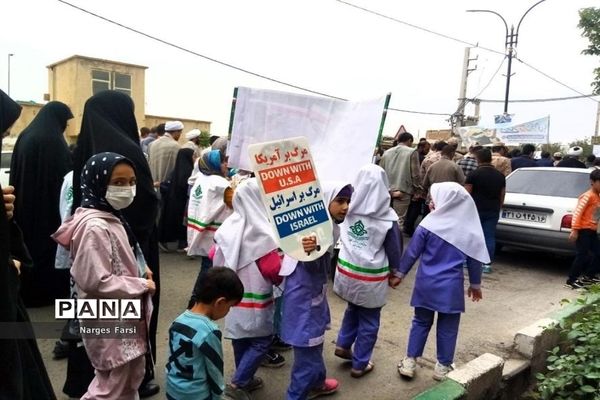 راهپیمایی روز قدس در شهرستان جعفرآباد قم