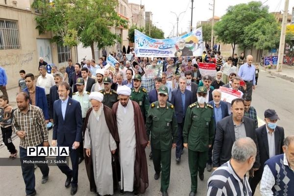 راهپیمایی روز قدس در شهرستان جعفرآباد قم