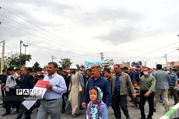 راهپیمایی روز قدس در شهرستان جعفرآباد قم