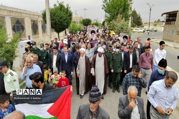 راهپیمایی روز قدس در شهرستان جعفرآباد قم