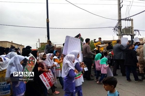 راهپیمایی روز قدس در شهرستان جعفرآباد قم