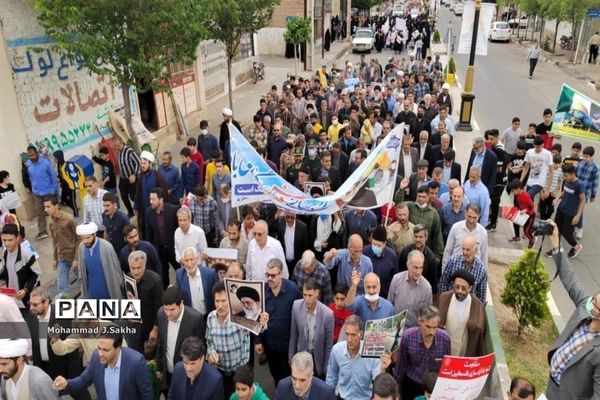 راهپیمایی روز قدس در شهرستان جعفرآباد قم