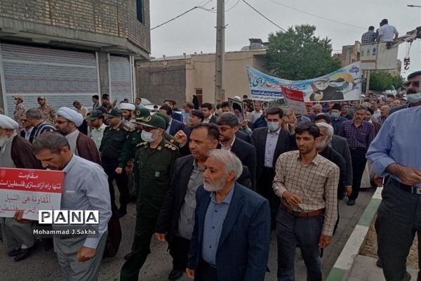 راهپیمایی روز قدس در شهرستان جعفرآباد قم