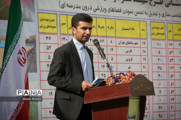 مراسم افتتاحیه نهضت ملی طراحی و ایجاد 2100 فضای ورزشی درون مدرسه‌ای (طرح شهید سردار سلیمانی)