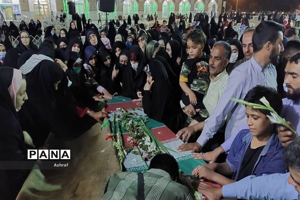 مراسم تشییع شهدای گمنام در استان مقدس امام‌زاده سلطان سید علی (ع ) نایین