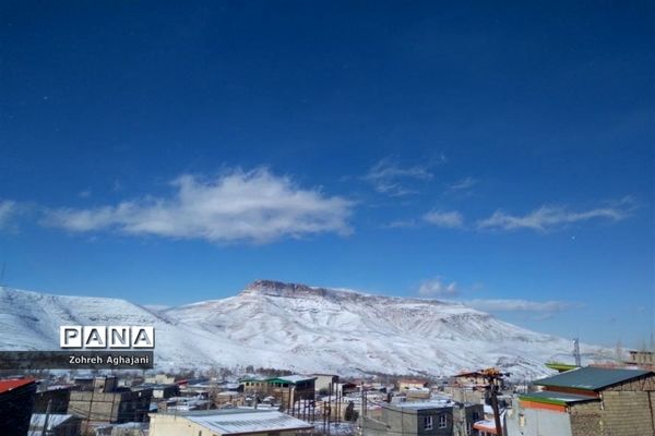 طبیعت برفی و هوای پاک در روستای بیدهند قم