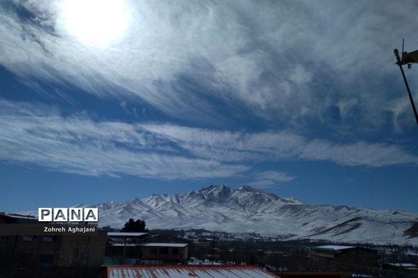 طبیعت برفی و هوای پاک در روستای بیدهند قم