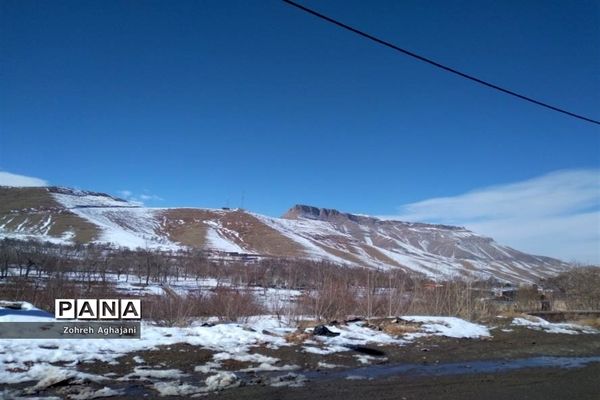 طبیعت برفی و هوای پاک در روستای بیدهند قم