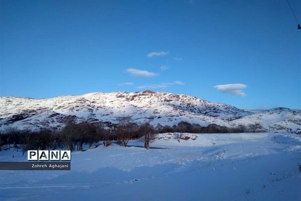 طبیعت برفی و هوای پاک در روستای بیدهند قم