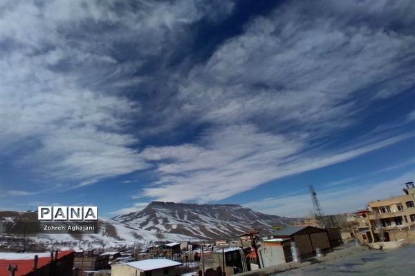 طبیعت برفی و هوای پاک در روستای بیدهند قم