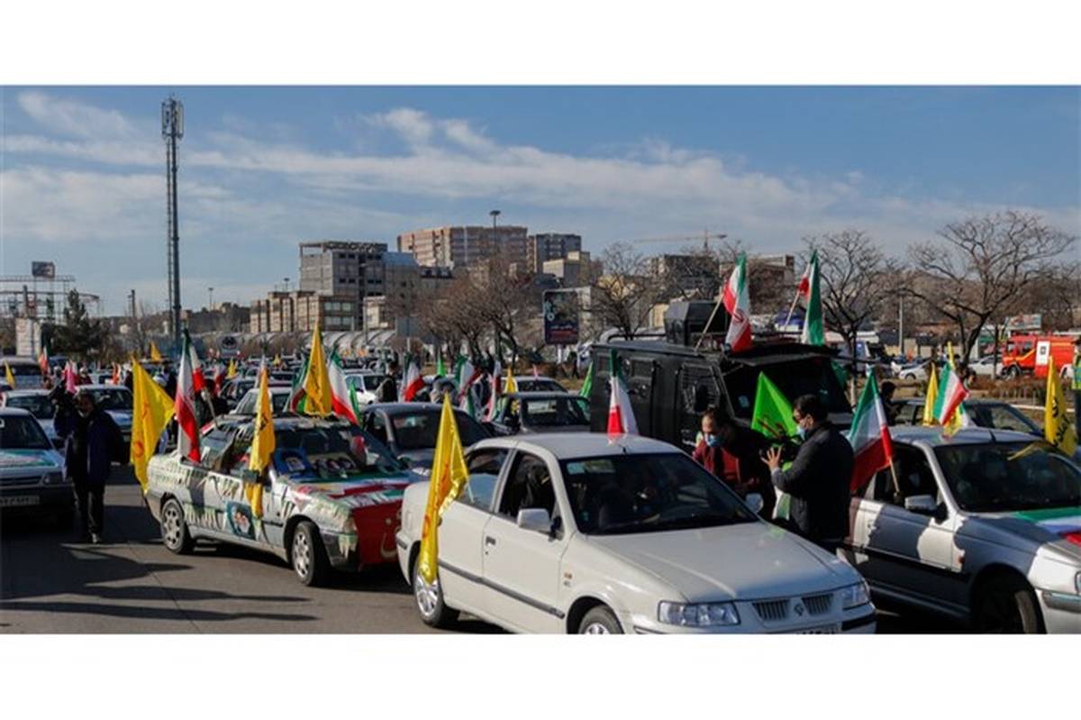 برگزاری راهپیمایی ۲۲ بهمن در تبریز به صورت خودرویی و موتوری