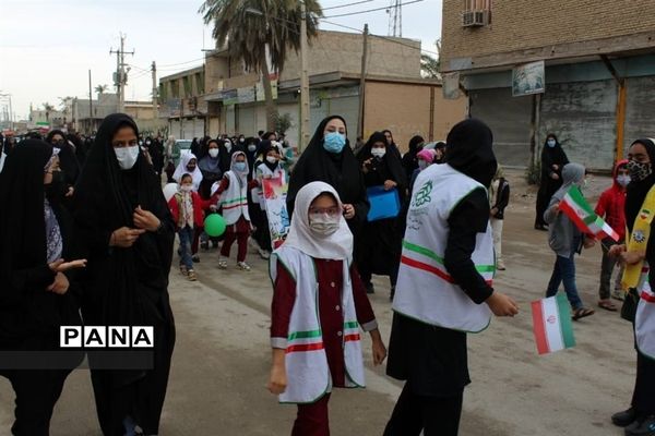 برگزاری راهپیمایی ۲۲بهمن در شهرستان حمیدیه