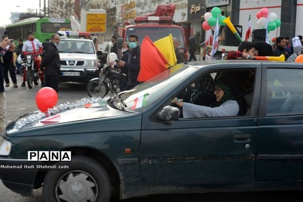 راهپیمایی خودروی 22 بهمن در مشهد مقدس