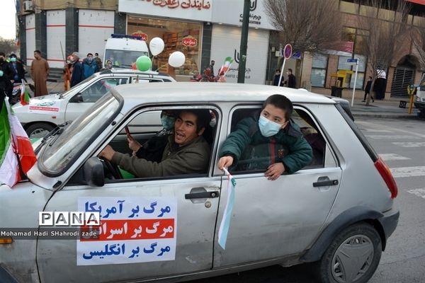 راهپیمایی خودروی 22 بهمن در مشهد مقدس