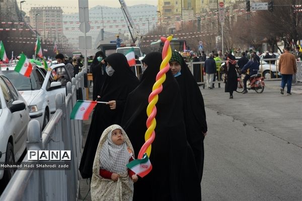 راهپیمایی خودروی 22 بهمن در مشهد مقدس