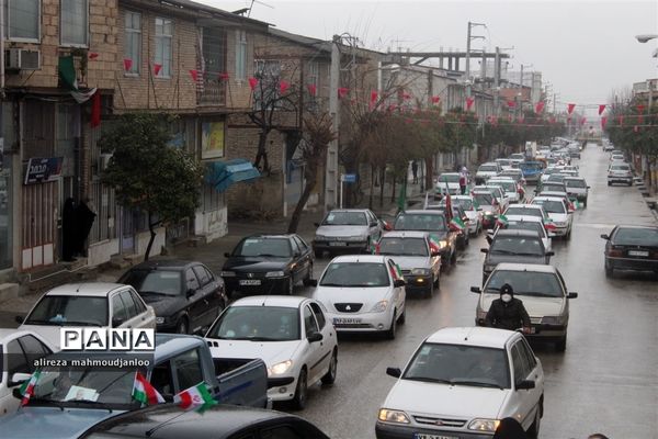 راهپیمایی خودرویی و موتوری ۲۲ بهمن در شهرستان گلوگاه