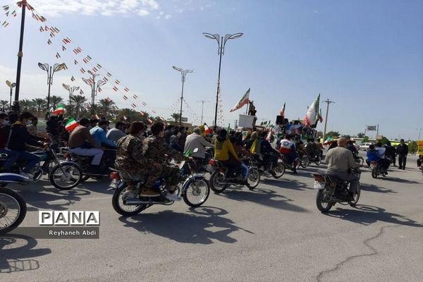 راهپیمایی خوردرویی و موتوری در یوم الله 22بهمن درتنگستان