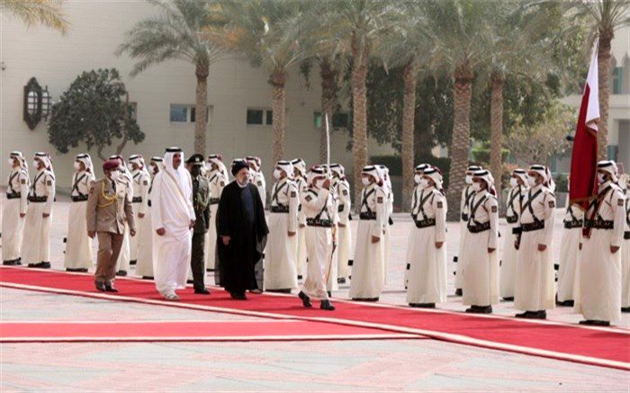 برگزاری مراسم استقبال رسمی امیر قطر از رئیس‌جمهوری کشورمان
