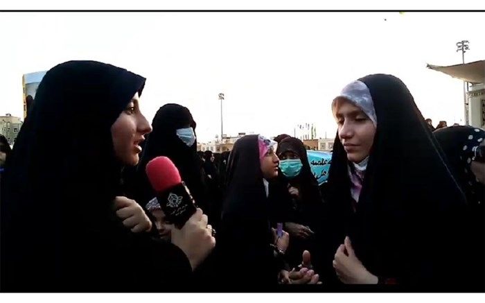 تجمع دانش‌آموزان ‌انقلابی در هفته عفاف و حجاب با عنوان شکوه حیا در قم/فیلم