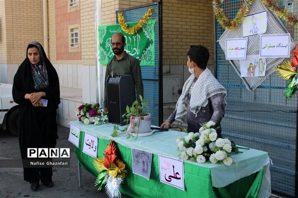 برپایی موکب دانش‌آموزی و فرهنگیان به‌مناسبت عید غدیر در شیراز