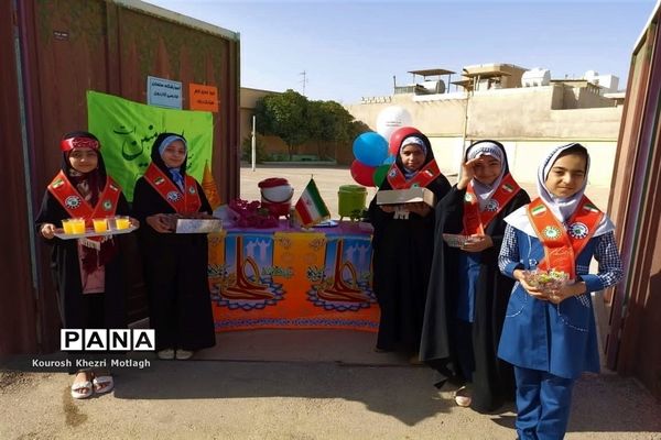 برپایی موکب دانش‌آموزی جشن غدیر در مدارس کازرون