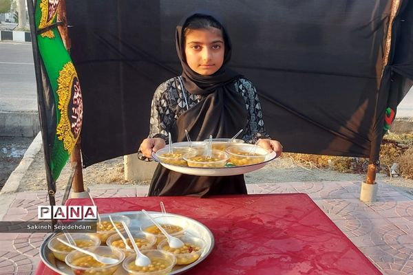 ایستگاه صلواتی حضرت قاسم ابن الحسن به همت دانش‌آموزان شهر اشکنان