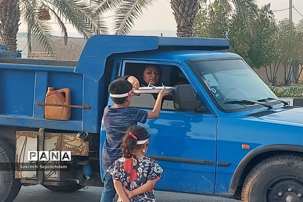 ایستگاه صلواتی حضرت قاسم ابن الحسن به همت دانش‌آموزان شهر اشکنان