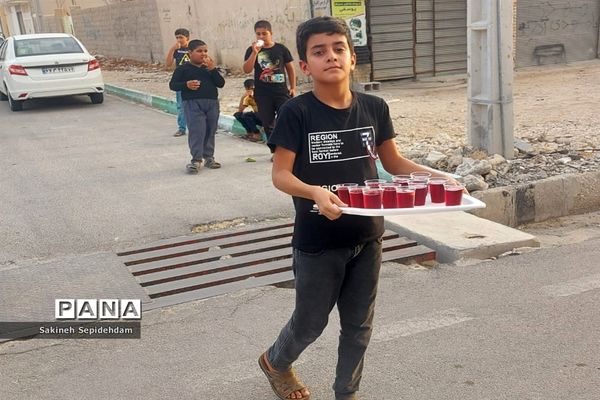 ایستگاه صلواتی حضرت قاسم ابن الحسن به همت دانش‌آموزان شهر اشکنان