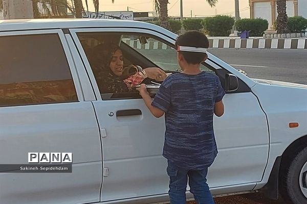 ایستگاه صلواتی حضرت قاسم ابن الحسن به همت دانش‌آموزان شهر اشکنان