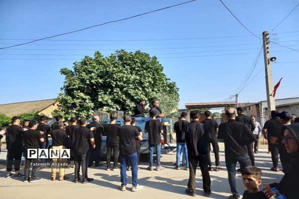 مراسم علم گردانی در روستای حلمسر