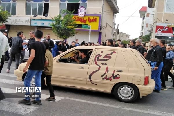 دسته‌روی هیات کرب زنان خلیل شهر در روز تاسوعای حسینی