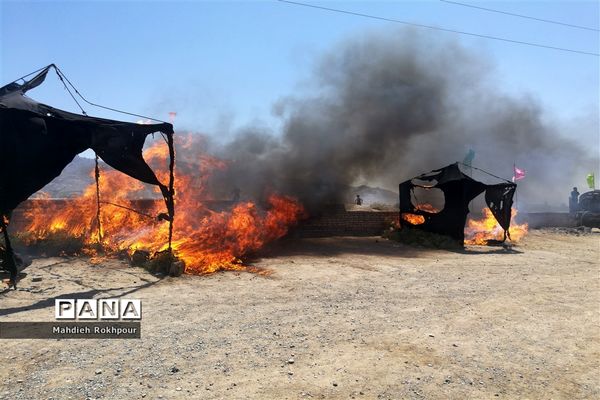 مراسم نمادین ظهر عاشورا در حاجی آباد بیرجند