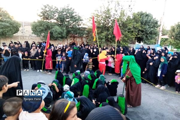 کاروان نمادین اسرای کربلا در روستای باقرآباد قم