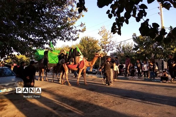 کاروان نمادین اسرای کربلا در روستای باقرآباد قم