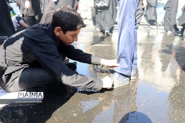 پیاده‌روی جاماندگان اربعین و برپایی موکب فرزندان حاج قاسم
