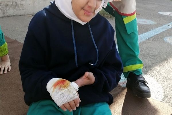 مانورسراسری  زلزله در دبستان شهیدان حجازی گلوگاه