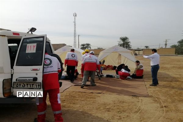 آیین نواختن زنگ مانور سراسری زلزله و ایمنی در شهرستان کارون