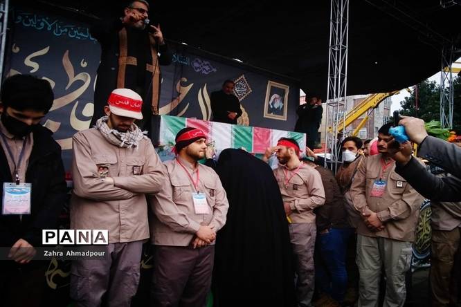 مراسم تشییع پیکر شهدای گمنام دفاع مقدس، مصادف با سالروز شهادت حضرت زهرا (س) در گیلان