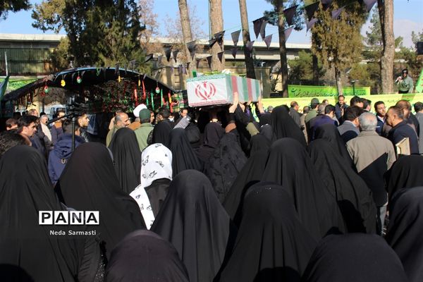 مراسم تشییع و تدفین شهید گمنام در پردیس شهید صدوقی کرمانشاه